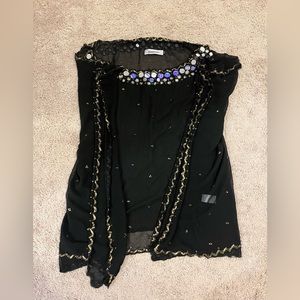 T Bags Los Angeles sequin beaded embellished top swim cover up tunic